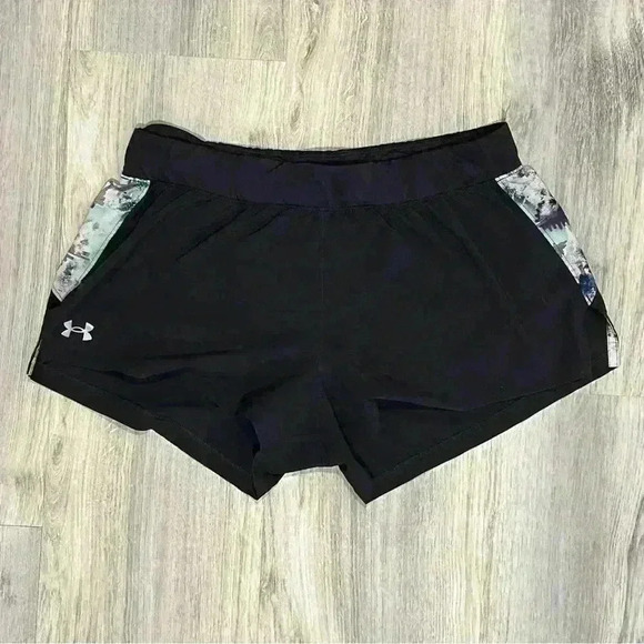 Under Armour Women's Launch 3'' Lined Running Athletic Shorts Printed Size L - Picture 1 of 8